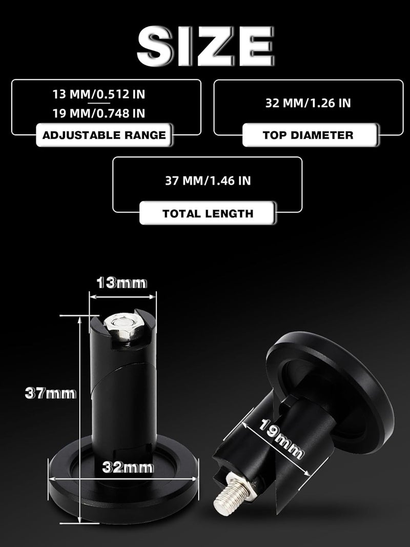 BAOUFF Bar End Plugs,CNC Adjustable 13-19mm Universal for 7/8" 22mm Handlebar for Motorcycle Dirt Pit Street Bike ATV Bicycle Mountain Bike Off Road-Black - Image 3